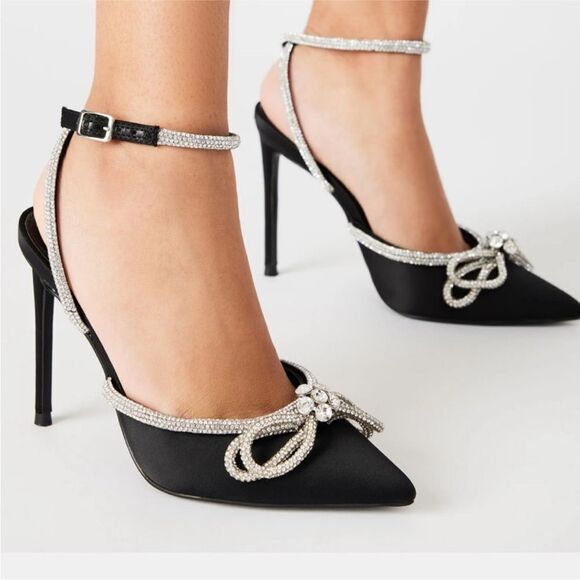 STEVE Madden VALLOREY Embellished Ankle Strap Pumps - Picture 5 of 12